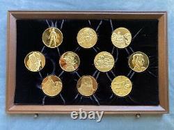 Franklin Mint, Leonardo Da Vinci Medal Collection, Gold Plated Sterling Silver