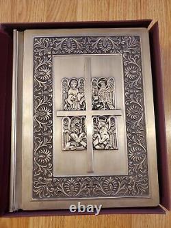 Franklin Mint Library Sterling Silver Vintage Holy Bible With Illustrations