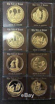 Franklin Mint Life Of Christ Vermeil Sterling Silver Gold Plated No Box 24 Coins