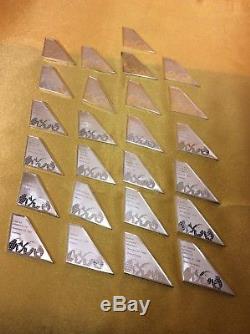 Franklin Mint Lot Of 25 Sterling Silver Airlines Of The World Silver Bars