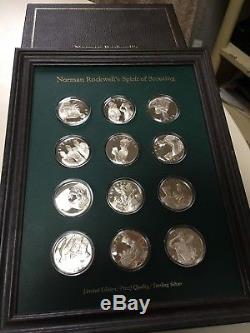 Franklin Mint Ltd Ed. Sterling Silver Norman Rockwell's Spirit of Scouting coins