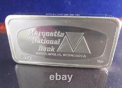 Franklin Mint MARQUETTE Bank Minneapolis MN 2oz+ Sterling Silver Ingot Bar