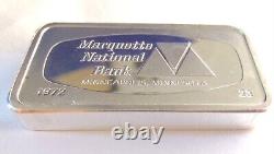 Franklin Mint MARQUETTE Bank Minneapolis MN 2oz+ Sterling Silver Ingot Bar