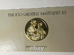 Franklin Mint Madonna and Child with Angels 24k Gold Sterling Silver Medal Seal