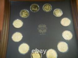 Franklin Mint Mayan Treasures Medals 12 pieces Set 1979 MS-PROOF One of a Kind