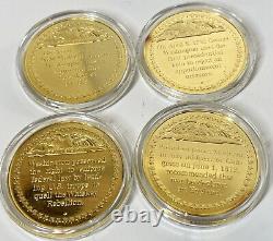 Franklin Mint Medallic History Presidency 24K Plated Sterling 13 Medals with Book