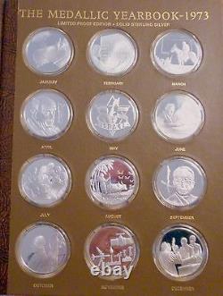 Franklin Mint Medallic Yearbook 12 Sterling silver 1973 Rare