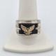 Franklin Mint Men's 925 Sterling Silver & 14k Yellow Gold Eagle & Onyx Ring 10