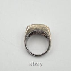 Franklin Mint Men's 925 Sterling Silver & 14K Yellow Gold Eagle & Onyx Ring 10