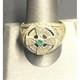 Franklin Mint Men's Celtic 925 Sterling Silver And Emerald Cross Ring Sky