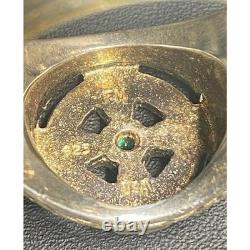 Franklin Mint Men's Celtic 925 Sterling Silver And Emerald Cross Ring Sky