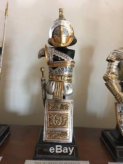 Franklin Mint Mini Knights, Pewter wi sterling silver and 24K Gold Electroplate