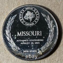 Franklin Mint Missouri The Show-Me State. 45 oz Sterling Silver Round