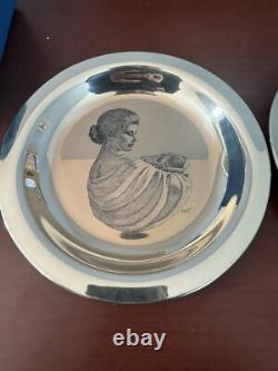 Franklin Mint Mothers Day Solid Sterling Silver Plate Set
