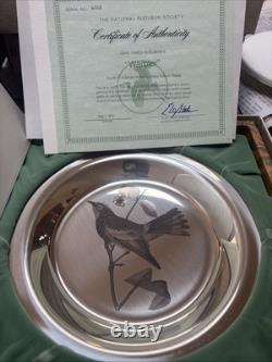 Franklin Mint National Audubon Society Silver Plate Warbler 1974 4th