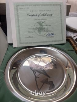 Franklin Mint National Audubon Society Silver Plate Warbler 1974 4th