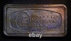 Franklin Mint National Bank New York Toned 2oz 925 Sterling Silver art bar C2556