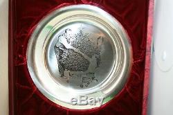 Franklin Mint Norman Rockwell'73 Sterling Silver Plate With Coa & Original Box