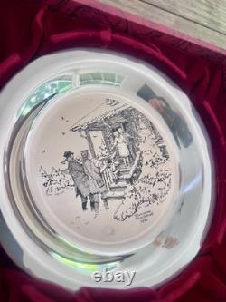 Franklin Mint Norman Rockwell Home for Christmas 1975 Sterling Silver Plate