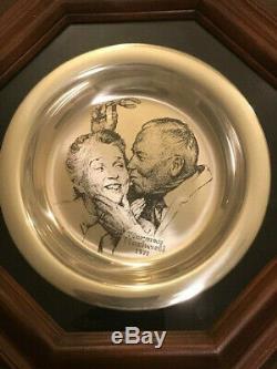 Franklin Mint Norman Rockwell Set Of 4 Sterling Silver Plates