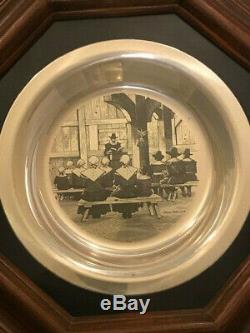 Franklin Mint Norman Rockwell Set Of 4 Sterling Silver Plates