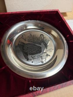 Franklin Mint Norman Rockwell Sterling Silver Christmas Collector Plate 1973