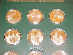 Franklin Mint Norman Rockwell's Spirit of Scouting Sterling Silver Medals Set