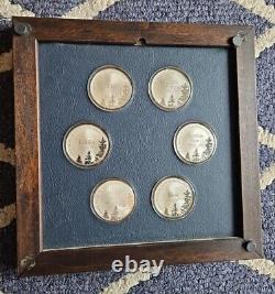 Franklin Mint North American Wildlife Collection 1.1 ozt Sterling Silver Set 6
