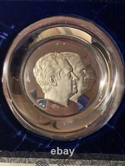 Franklin Mint -Official 1973 Inaugural Nixon Agnew STERLING SILVER Plate 12.5 Oz