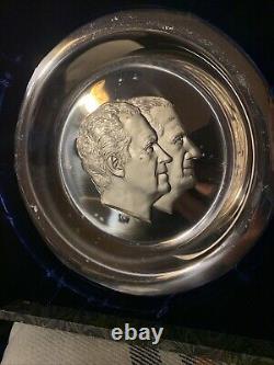 Franklin Mint -Official 1973 Inaugural Nixon Agnew STERLING SILVER Plate 12.5 Oz