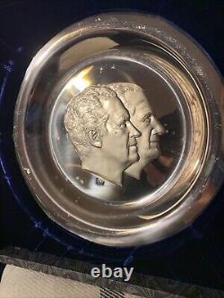 Franklin Mint -Official 1973 Inaugural Nixon Agnew STERLING SILVER Plate 12.5 Oz