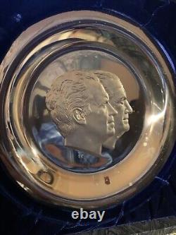 Franklin Mint -Official 1973 Inaugural Nixon Agnew STERLING SILVER Plate 12.5 Oz