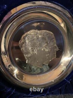 Franklin Mint -Official 1973 Inaugural Nixon Agnew STERLING SILVER Plate 12.5 Oz