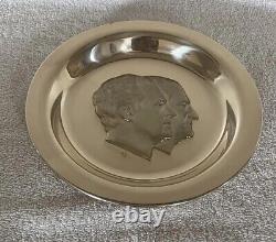 Franklin Mint -Official 1973 Inaugural Nixon Agnew Sterling Silver Plate 12.5 Oz