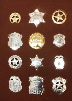 Franklin Mint Official Badges Great Western Lawmen Sterling Silver Set of 24