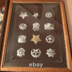 Franklin Mint Official Badges Of The Great Western Lawmen Sterling Silver 12 Pcs