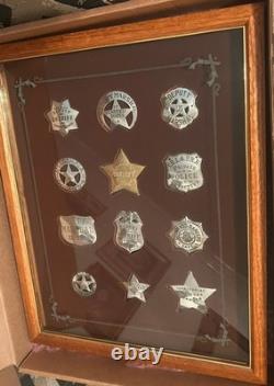 Franklin Mint Official Badges Of The Great Western Lawmen Sterling Silver 12 Pcs