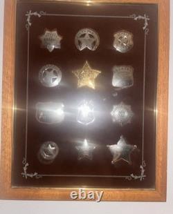 Franklin Mint Official Badges Of The Great Western Lawmen Sterling Silver 12 Pcs