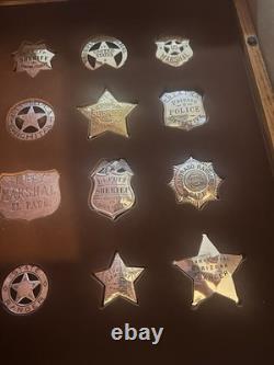 Franklin Mint Official Badges Of The Great Western Lawmen Sterling Silver 12 Pcs