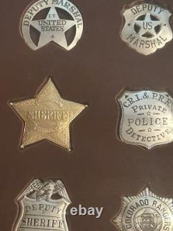Franklin Mint Official Badges Of The Great Western Lawmen Sterling Silver 12 Pcs