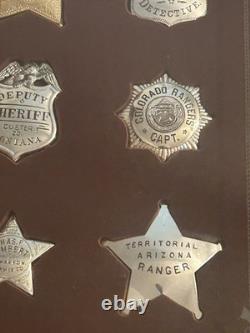 Franklin Mint Official Badges Of The Great Western Lawmen Sterling Silver 12 Pcs