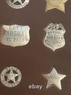 Franklin Mint Official Badges Of The Great Western Lawmen Sterling Silver 12 Pcs