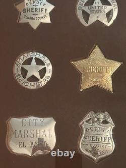 Franklin Mint Official Badges Of The Great Western Lawmen Sterling Silver 12 Pcs