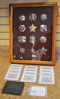 Franklin Mint Official Badges of the Great Western Lawmen Sterling Silver + COA