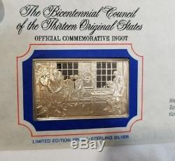 Franklin Mint Official Bicentennial Ingots Sterling Silver 70pc Collection