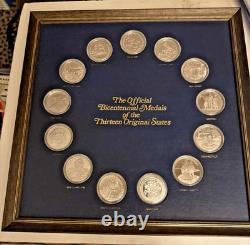 Franklin Mint Official Bicentennial Medals Of Original 13 States. 925 Ss Coins