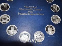 Franklin Mint Official Bicentennial Medals Of Original 13 States. 925 Ss Coins