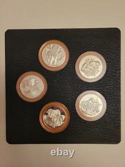 Franklin Mint Official Big Game 20 Medals Sterling Silver 42 Oz Complete Set