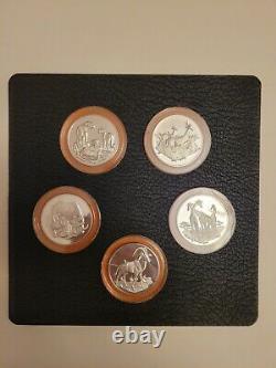 Franklin Mint Official Big Game 20 Medals Sterling Silver 42 Oz Complete Set