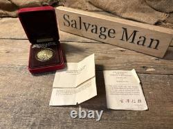 Franklin Mint Pendant of the Perfect Blossom 24k Gold on Sterling Silver COA Box